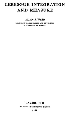 خرید و دانلود نسخه کامل کتاب Lebesgue integration and measure