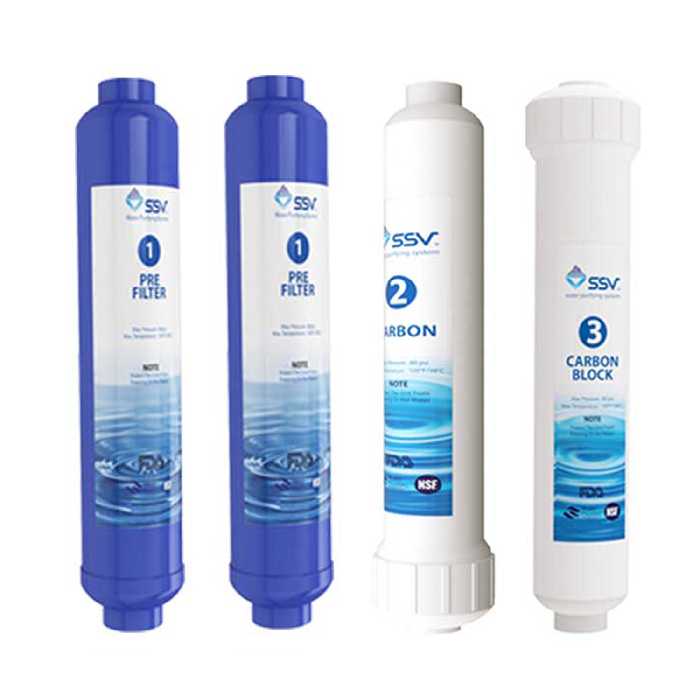 فیلتر دستگاه تصفیه کننده آب اس اس وی مدل inline بسته 4 عددی