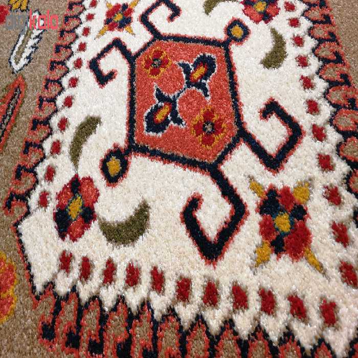 فرش ماشینی زمرد مشهد کد 266 زمینه بژ