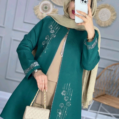 مانتو کتی زنانه کرپ مازراتی کالکشن عید مدل فرنوش سنگدوزی