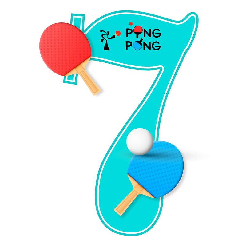 استند رومیزی تولد مدل عدد 7 طرح پینگ پنگ کد 1400