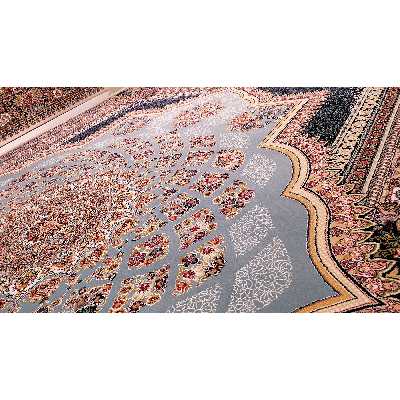 فرش ماشینی زمرد مشهد مدل دیبا زمینه آبی