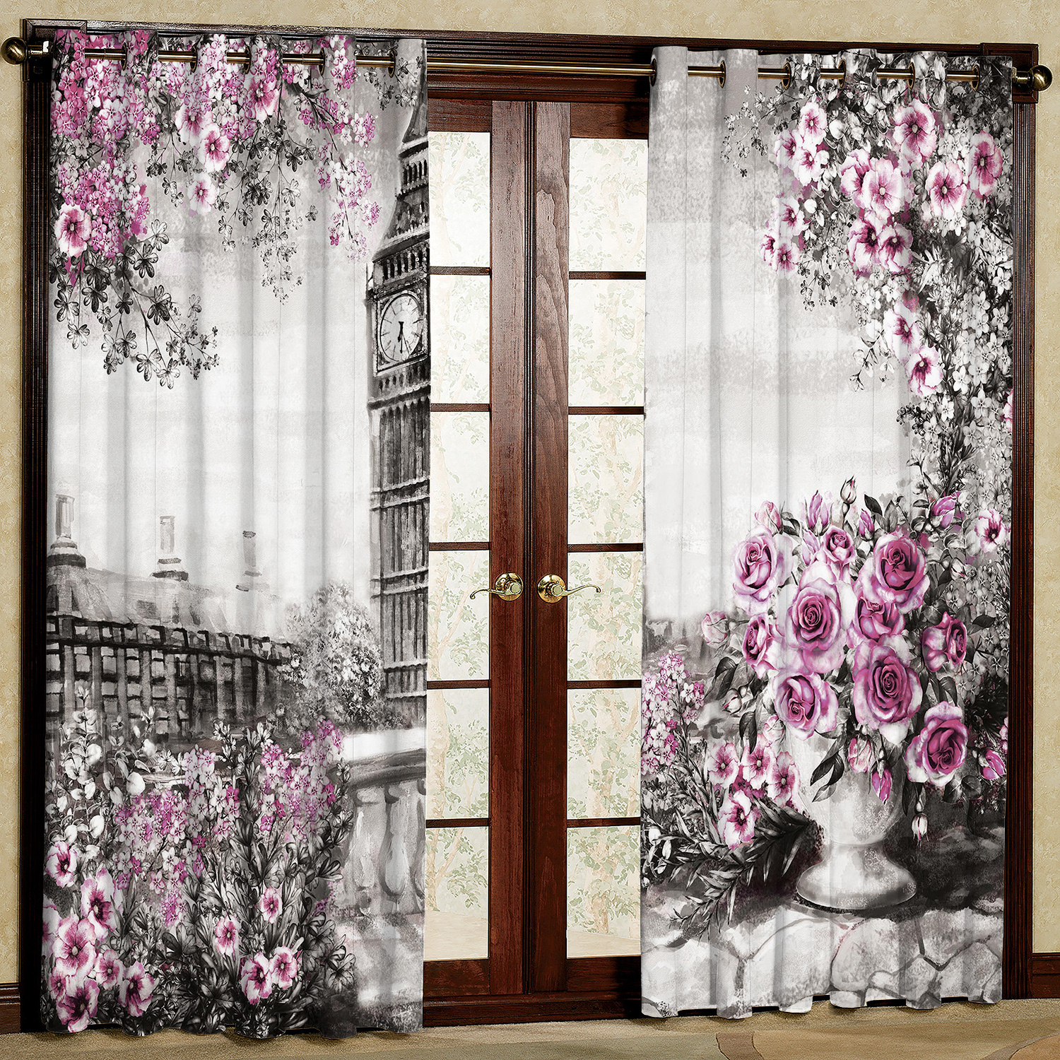 پرده مدل گلدون مخمل پانچی کد 1332 سایز 200x140 سانتی متر