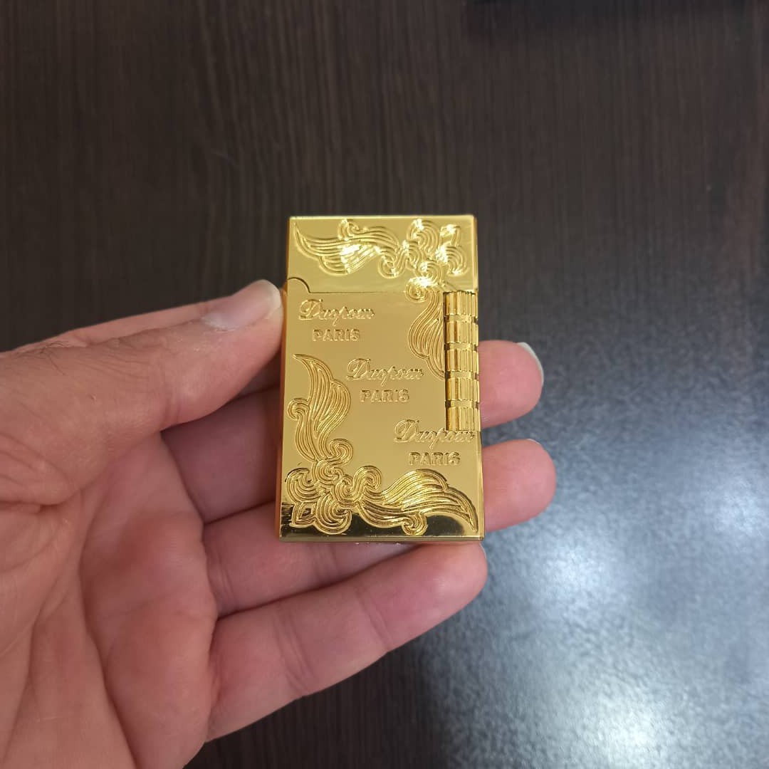 فندک روکش طلا با حک اسم به همراه جعبه و شناسنامه