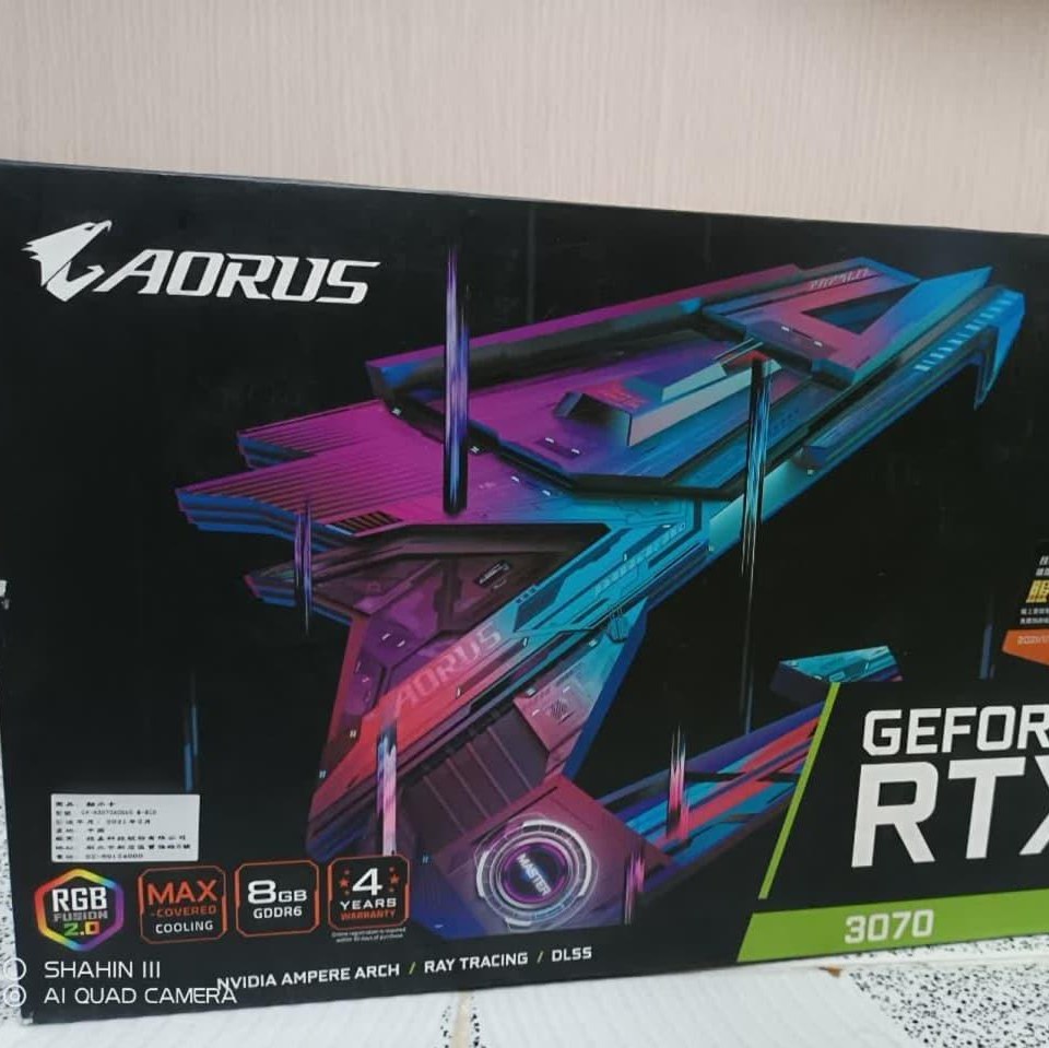 کارت گرافیک گیگابایت آئورس GIGABYTE RTX 3070 AORUSاستوک