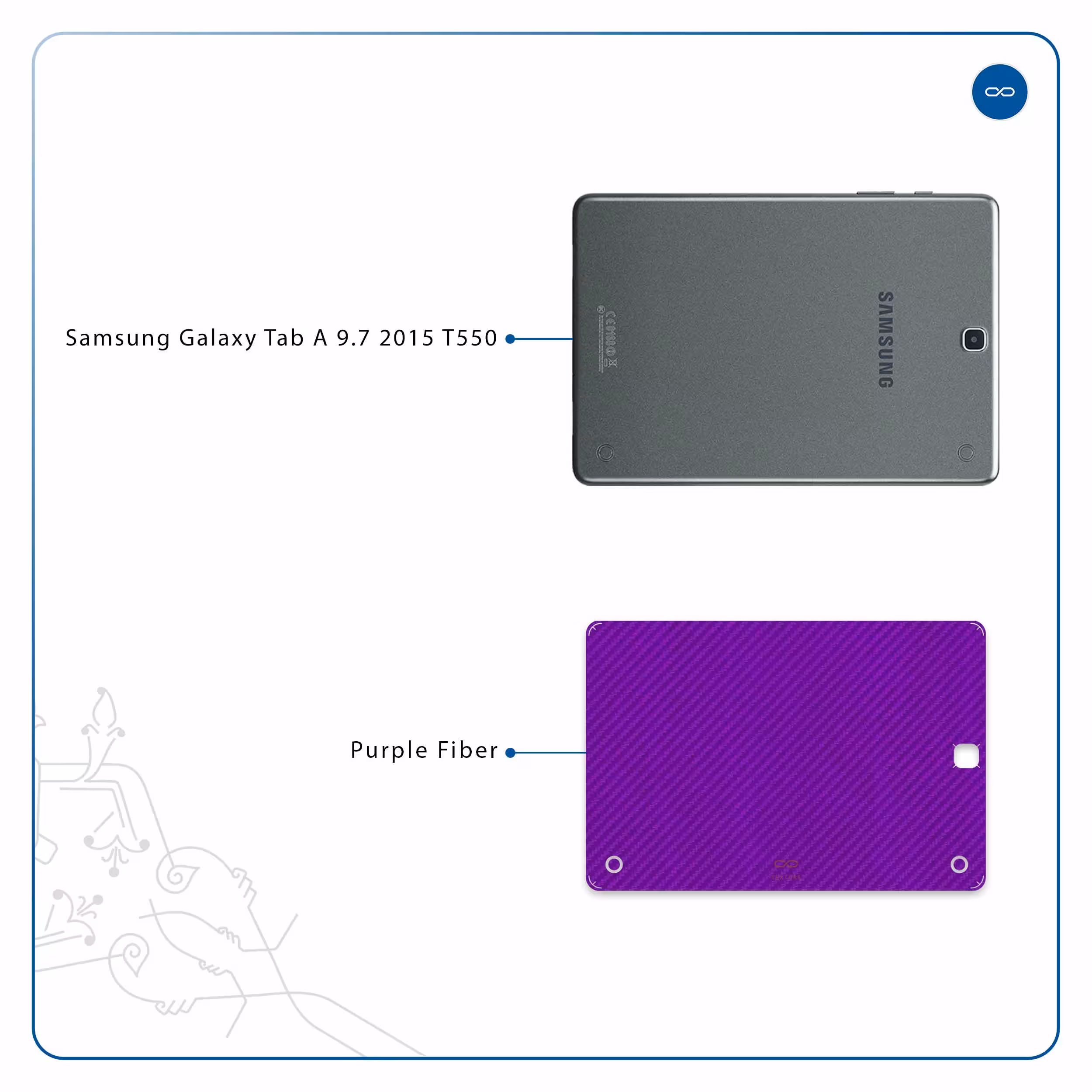 برچسب پوششی ماهوت مدل Purple-Fiber مناسب برای تبلت سامسونگ Galaxy Tab A 9.7 2015 T550