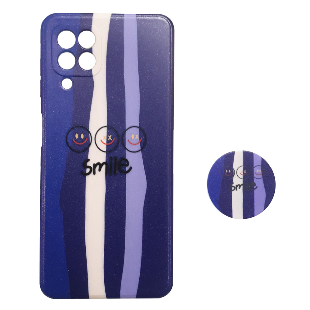 کاور طرح Smile کد S7658 مناسب برای گوشی موبایل سامسونگ Galaxy A22 4G به همراه پایه نگهدارنده
