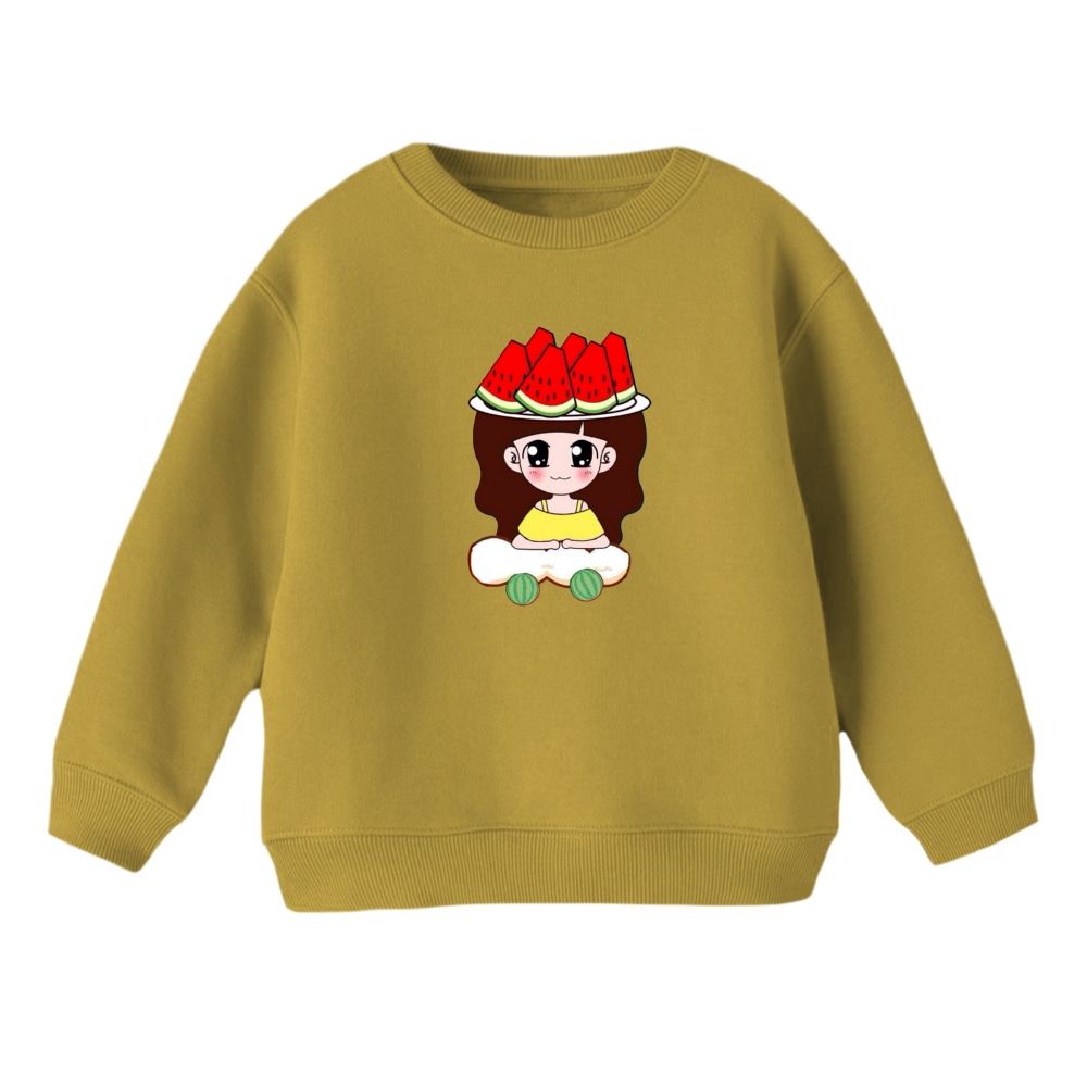 سویشرت بچگانه مدل دخترک یلدایی کد  27 رنگ نسکافه ای