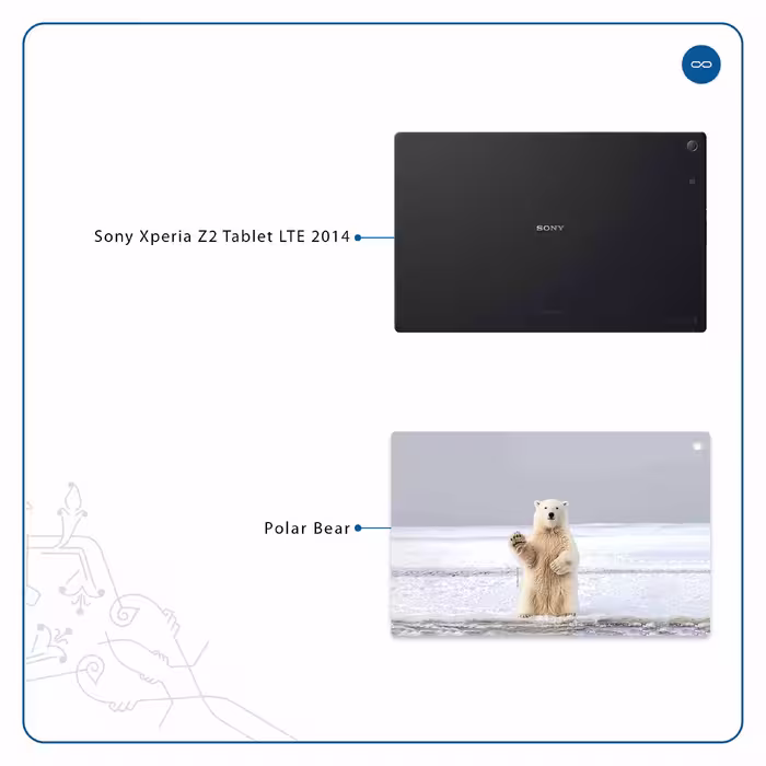 برچسب پوششی ماهوت مدل Polar bear مناسب برای تبلت سونی Xperia Z2 Tablet LTE 2014