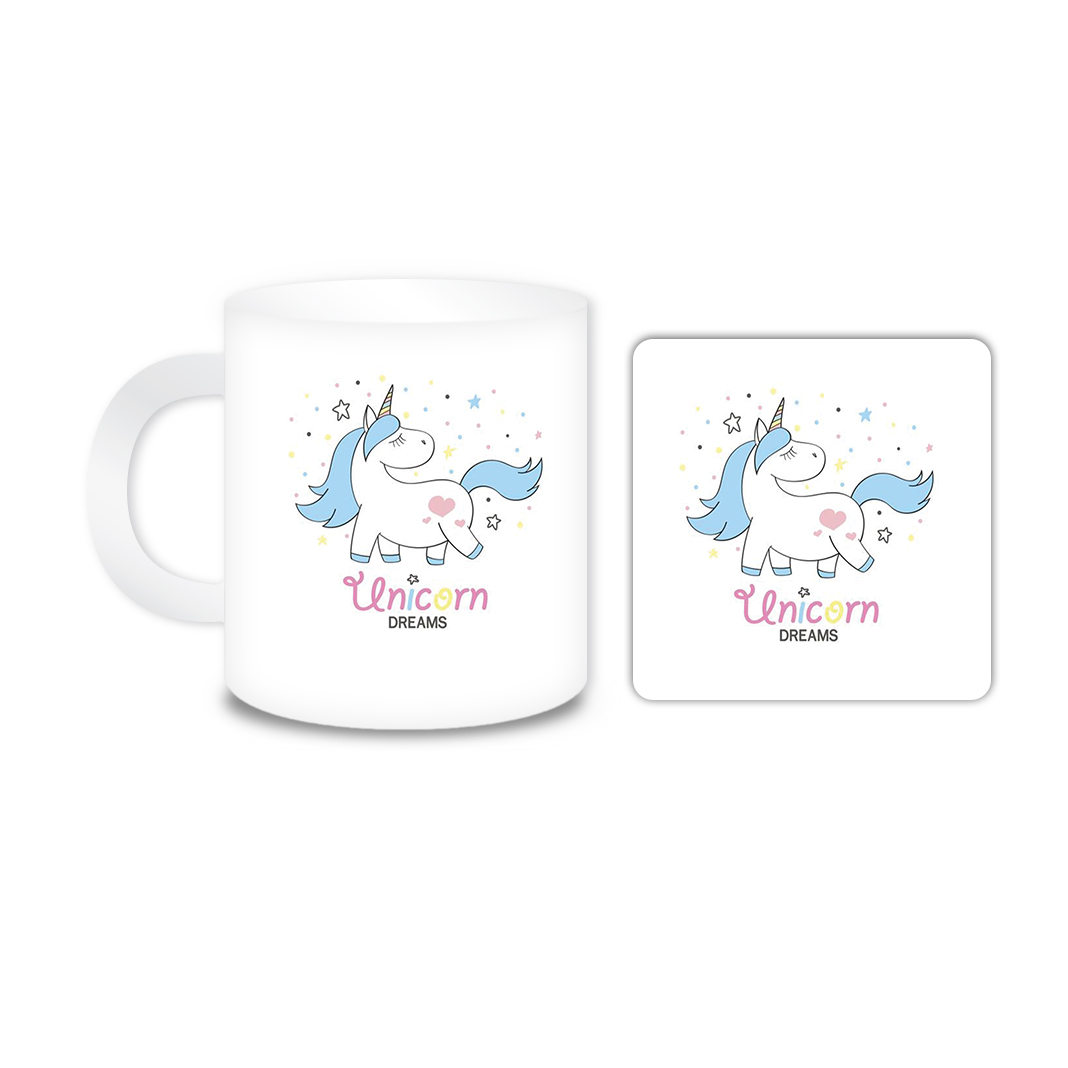 ماگ مدل یونیکورن کد 1987 به همراه زیر لیوانی