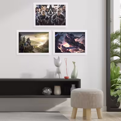 تابلو آرتیفن طرح Assassins creed کد 147W مجموعه 3 عددی