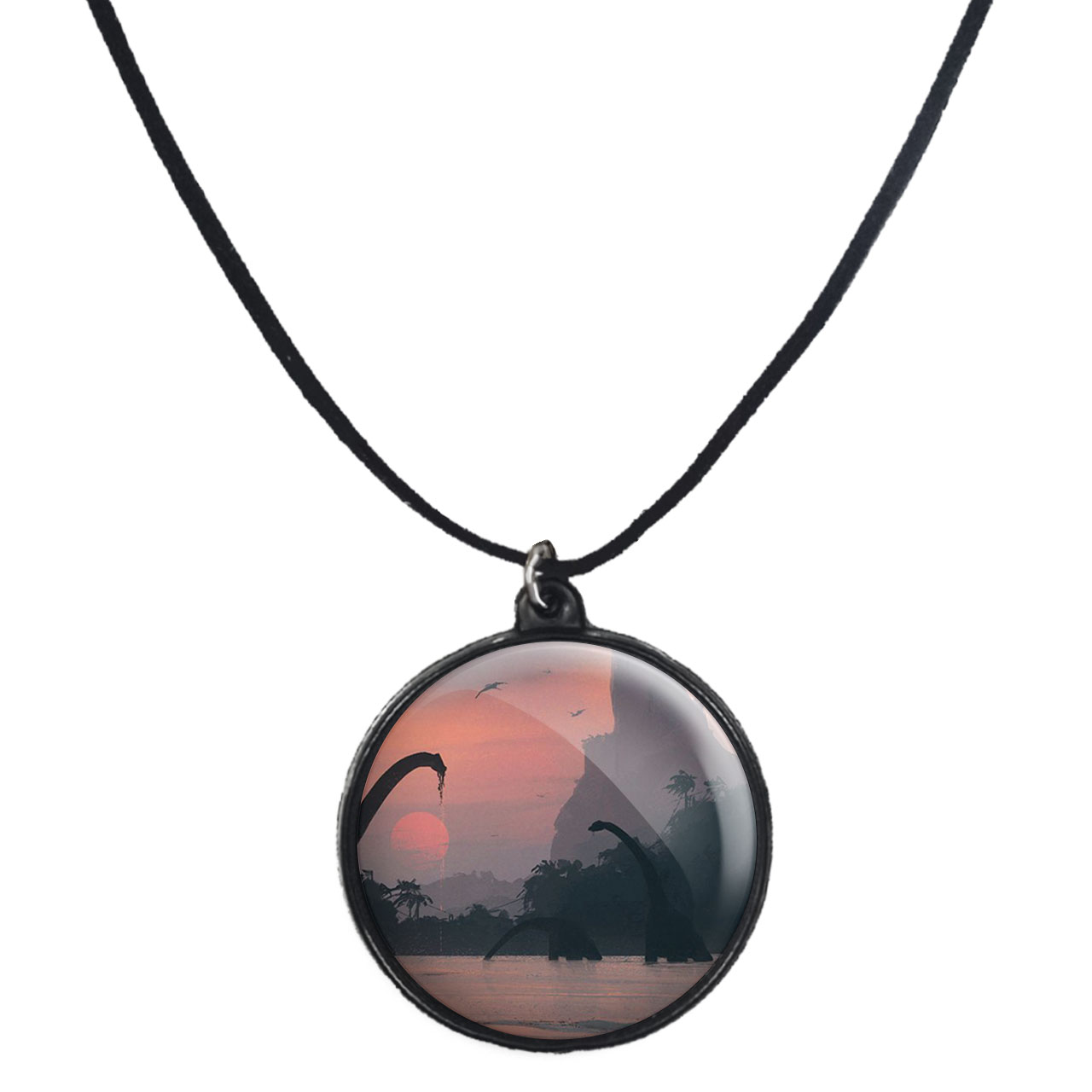 گردنبند پرمانه طرح دایناسور ها کد pmb.23357مدل دو طرفه 