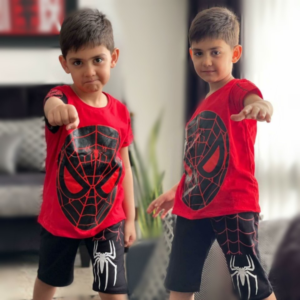 تیشرت و شلوارک مرد عنکبوتی پسرانه سایز 45 کد 943n