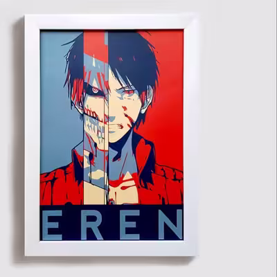 تابلو مدل اتک آن تایتان ارن attack on titan eren W006