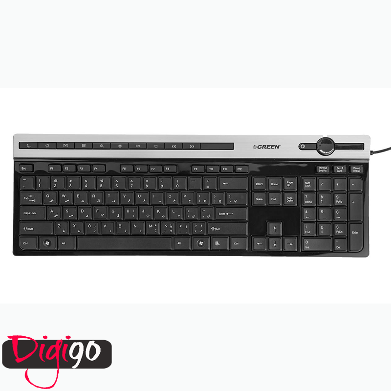 کیبورد مدل GK-503 گرین با حروف فارسی کیبورد گرین GK-503فروشگاه اینترنتی آرکا نود آرکا90