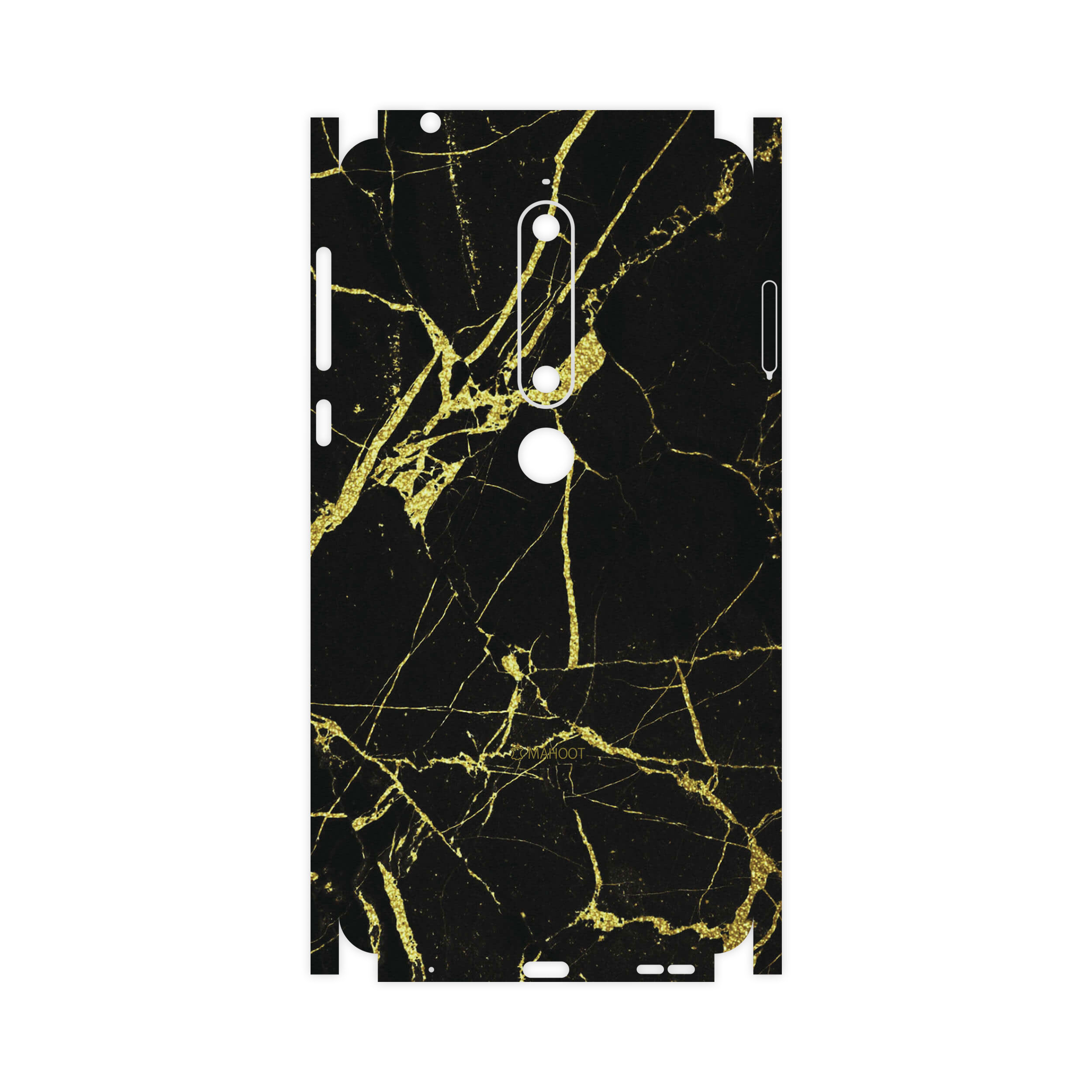 برچسب پوششی ماهوت مدل Graphite-Gold-Marble-FullSkin مناسب برای گوشی موبایل نوکیا 6.1