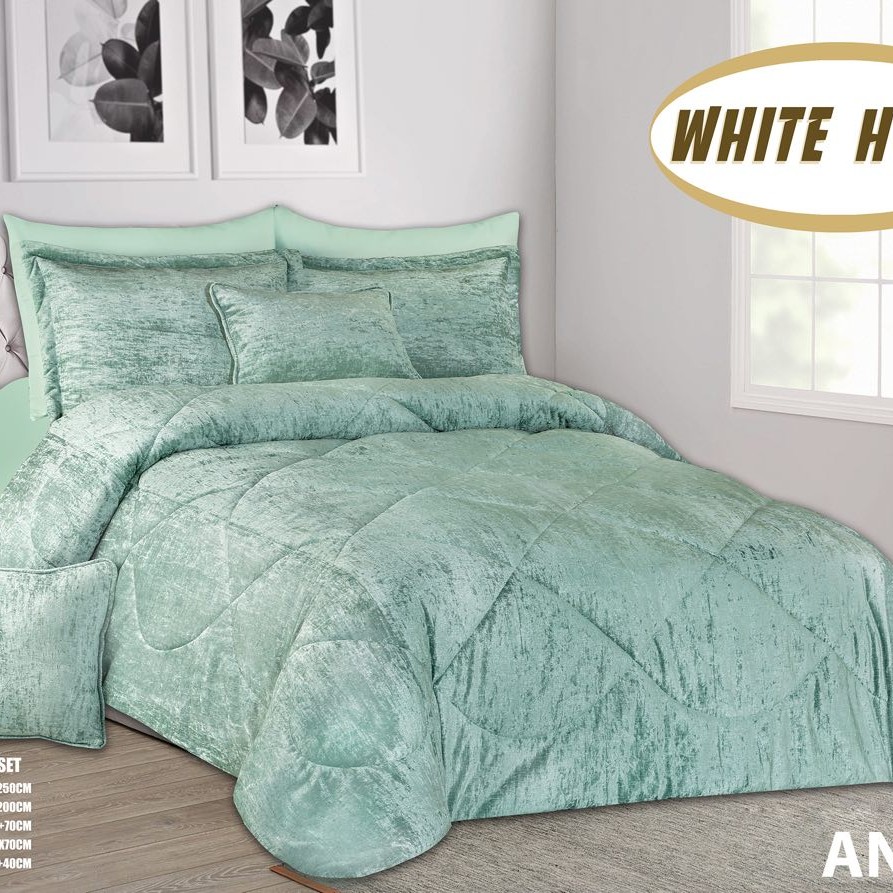 روتختی مخمل پنلی ترک درجه یک برند وایت هوم طرح آنجل جنس مخمل ایندکس شیک و پرفروش آبی روشن