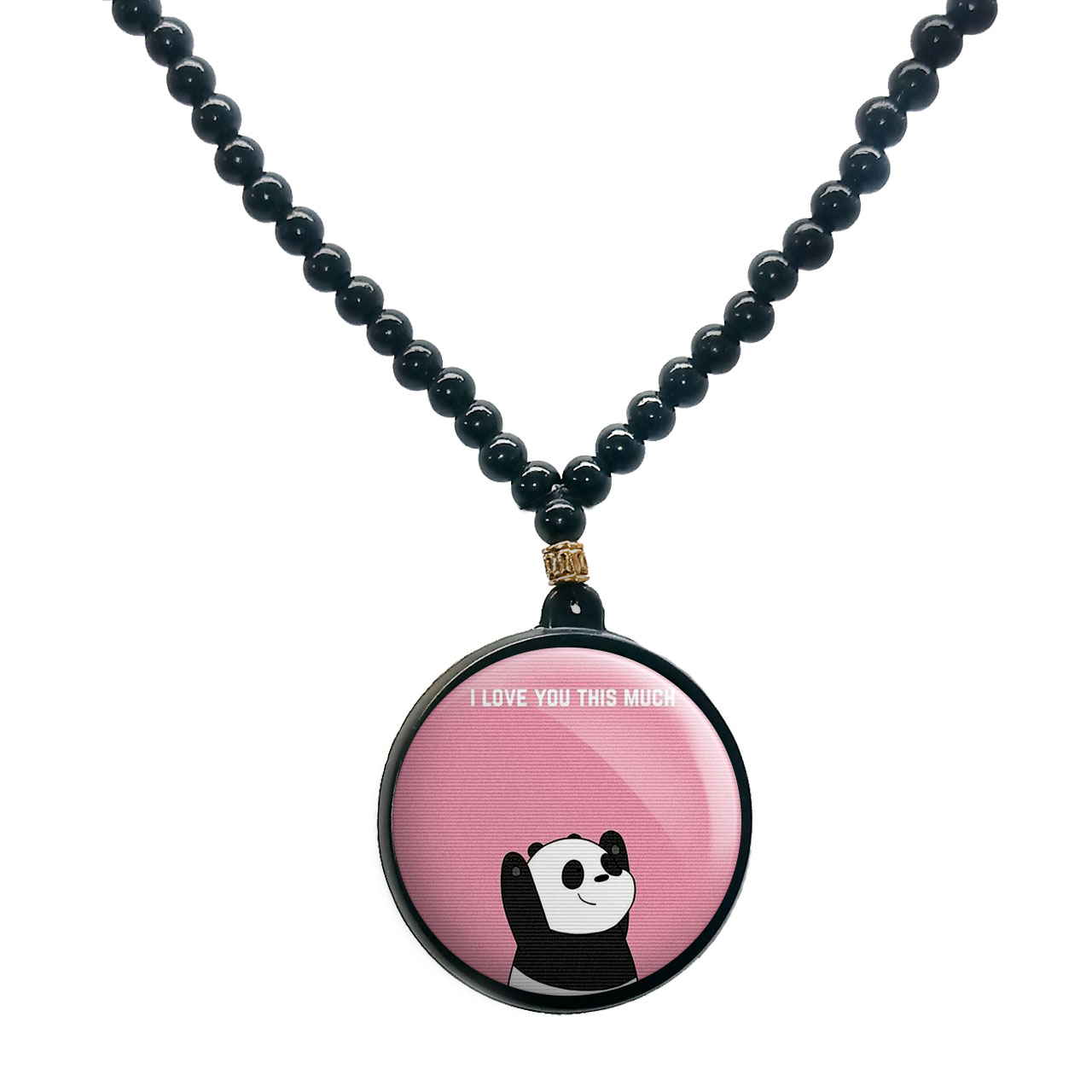 گردنبند پرمانه طرح خرس‌های کله‌فندقی کد pmd.10148 مدل دو طرفه