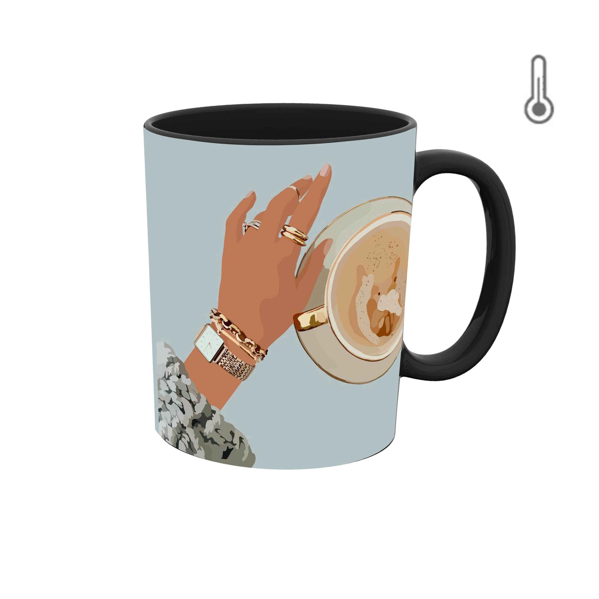 ماگ حرارتی طرح گرافیکی دخترانه 