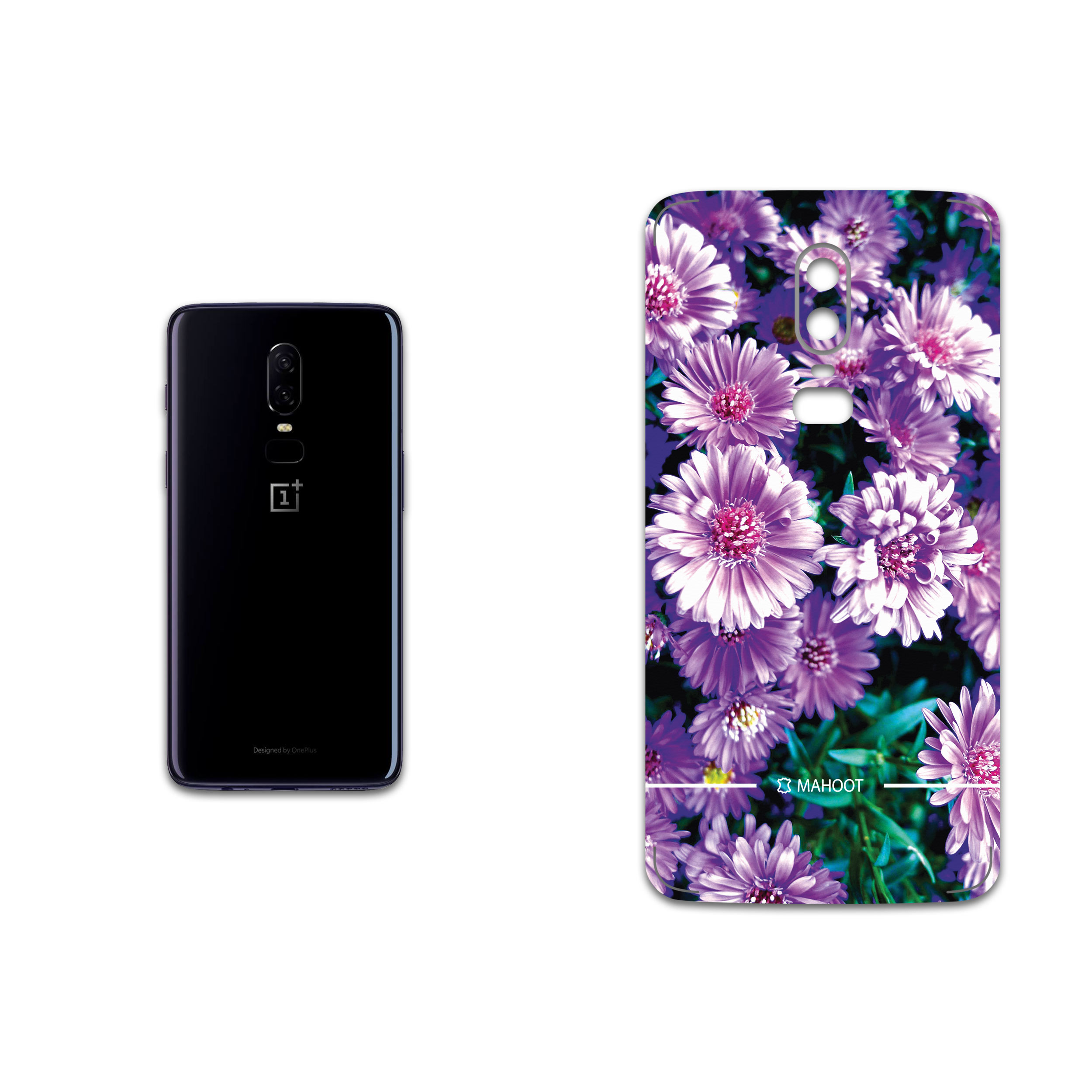 برچسب پوششی ماهوت مدل Purple-Flower مناسب برای گوشی موبایل وان پلاس 6