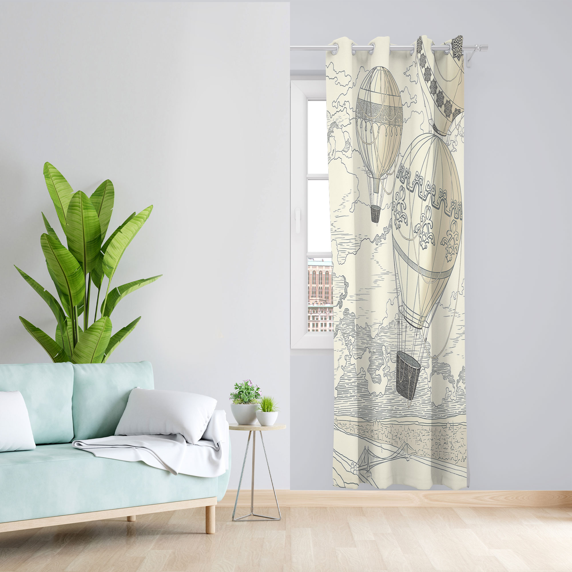 پرده مدل بالن مخمل پانچی کد 2666 سایز 140x280 سانتی متر