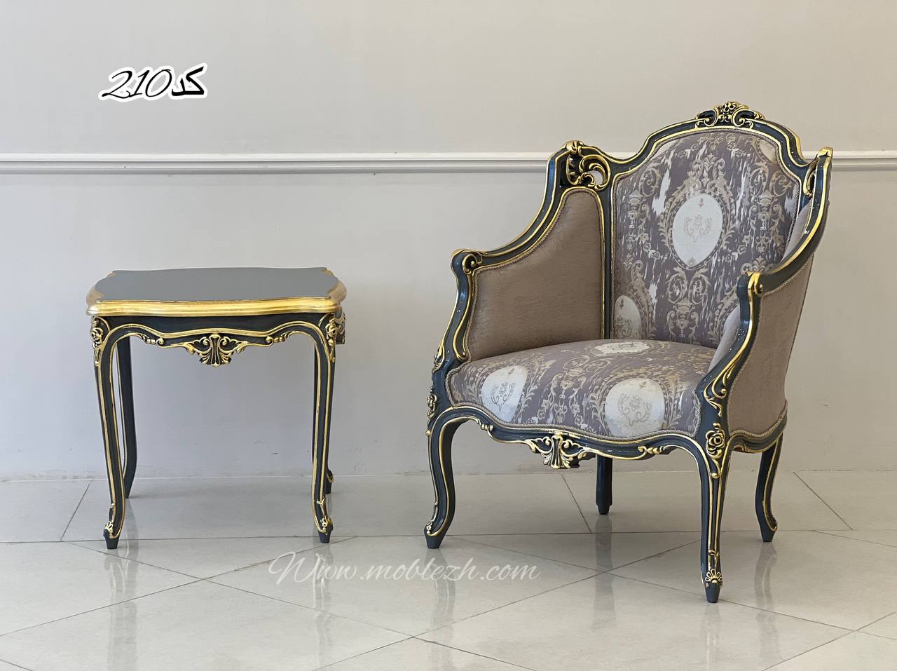 مبل کلاسیک بسیار ظریف کد 210 ست 7 نفره