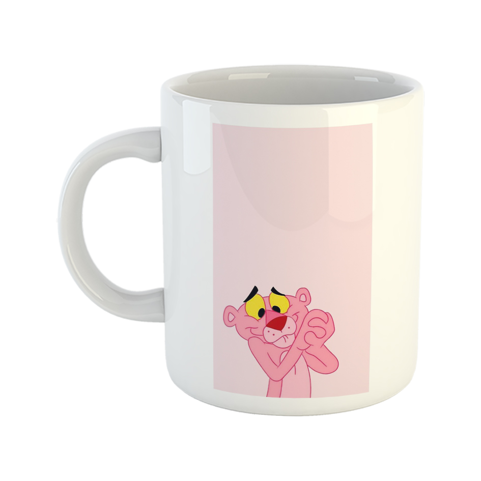 ماگ طرح کارتونی مدل پلنگ صورتی C12