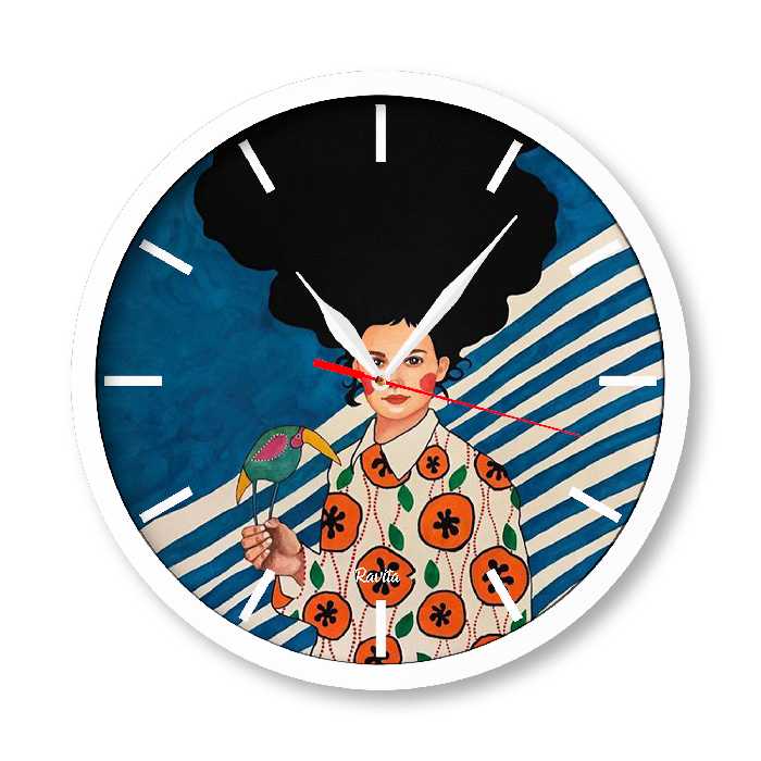 ساعت دیواری راویتا مدل دخترانه طرح 1170