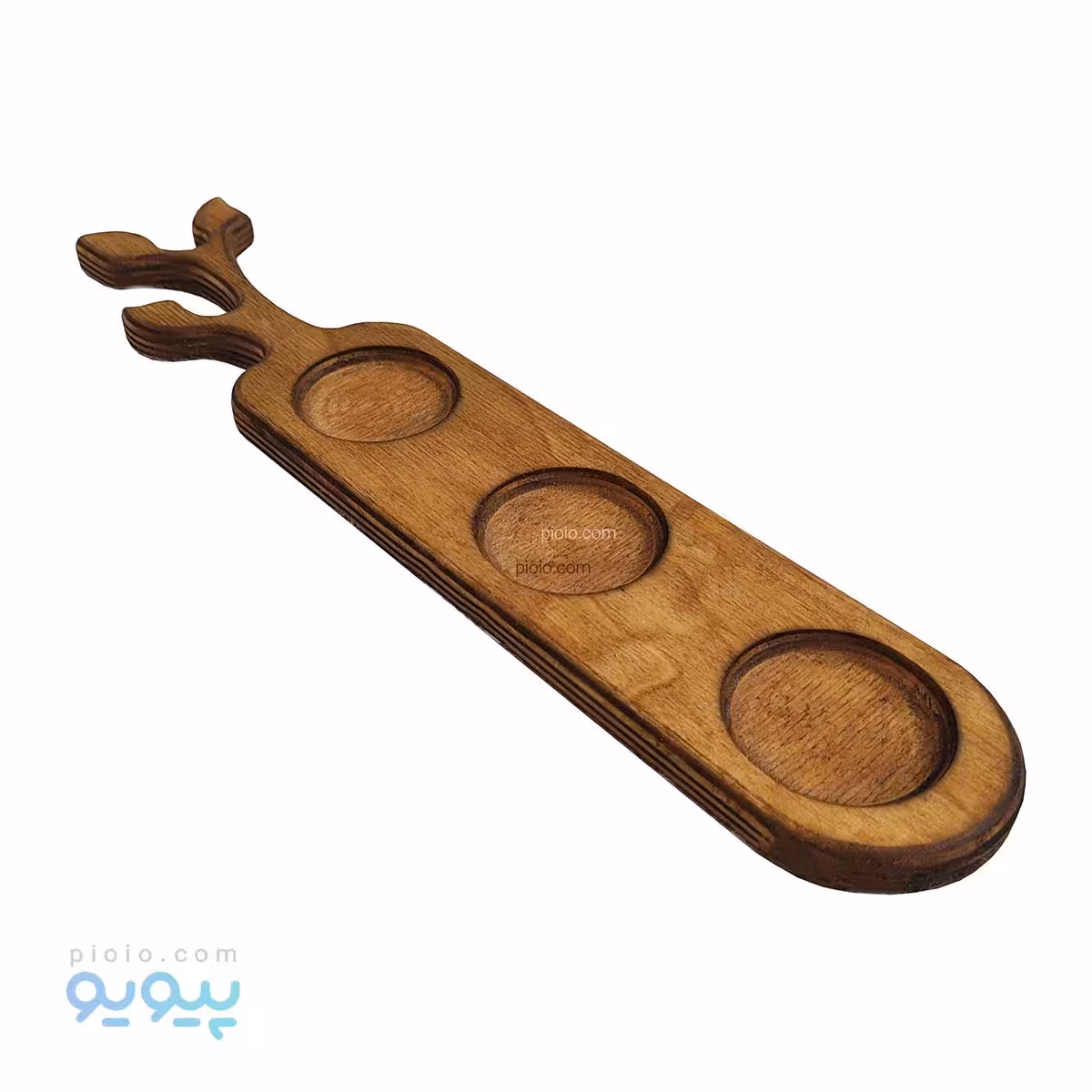 شات خوری چوبی طرح شاخه و برگ 3 تایی آیتم 4142