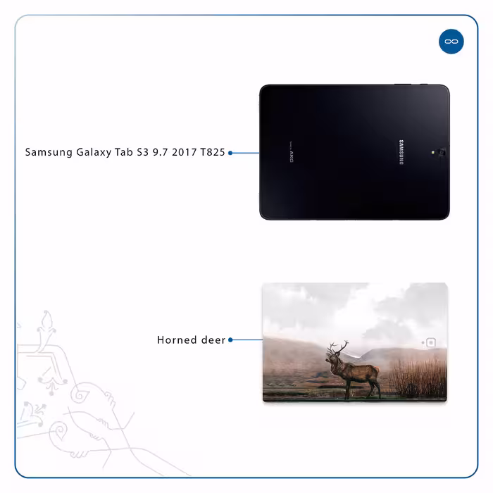 برچسب پوششی ماهوت مدل Horned Deer مناسب برای تبلت سامسونگ Galaxy Tab S3 9.7 2017 T825