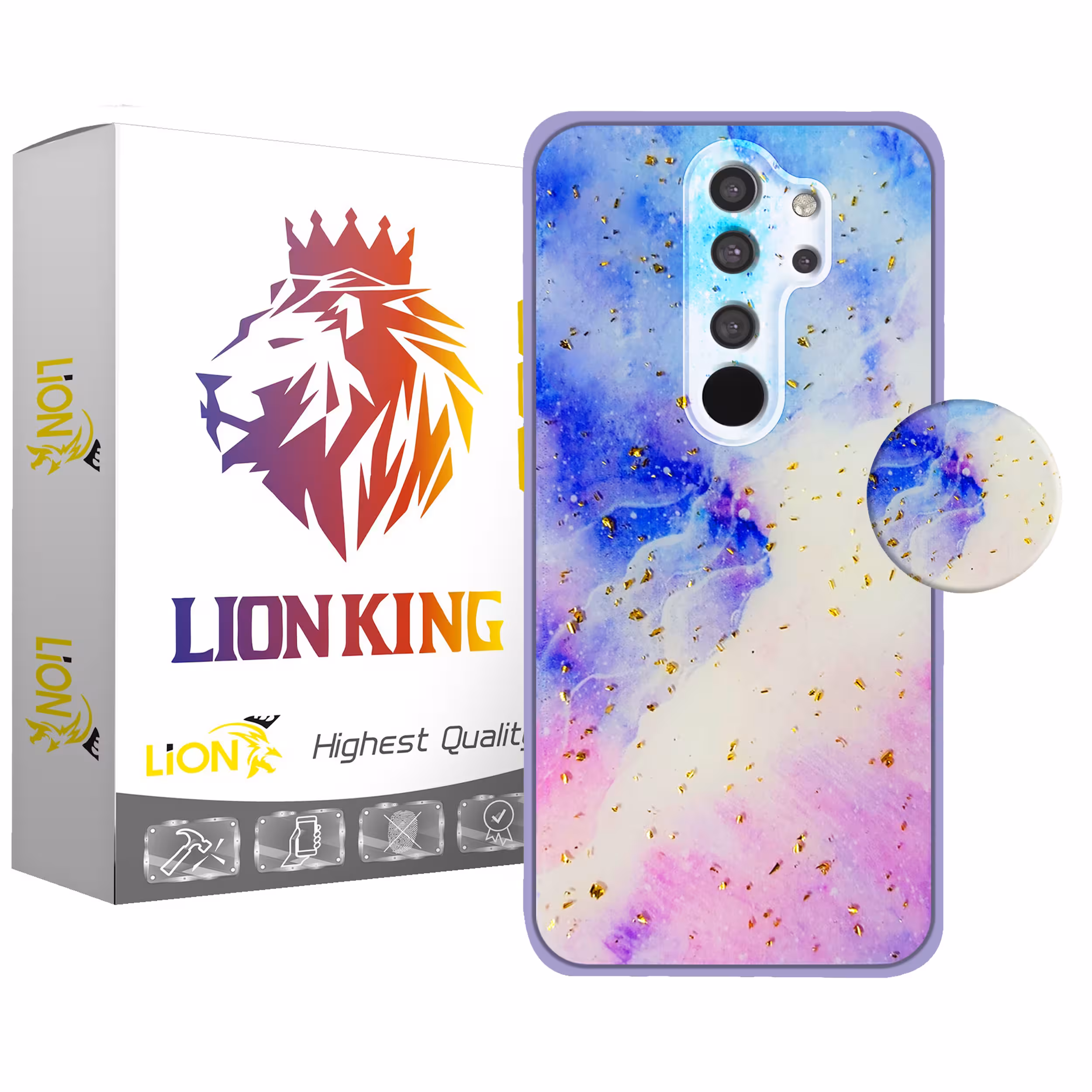 کاور لاین کینگ مدل Kahkeshaniha مناسب برای گوشی موبایل شیایومی Redmi Note 8 Pro به همراه پایه نگهدارنده