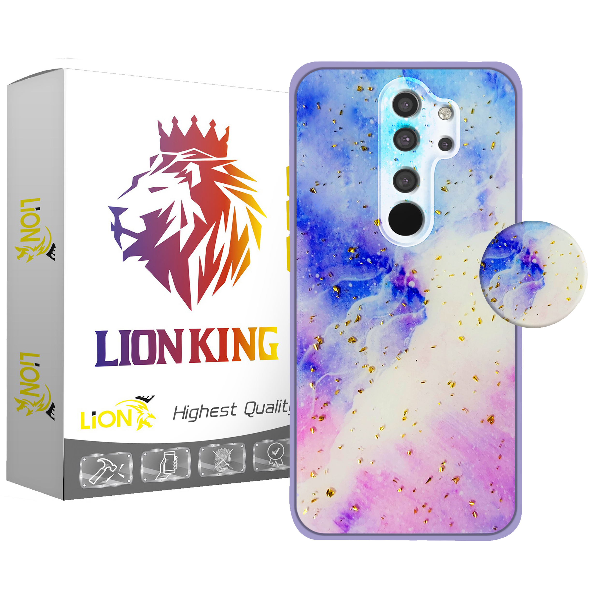  کاور لاین کینگ مدل Kahkeshaniha مناسب برای گوشی موبایل شیائومی Redmi Note 8 Pro به همراه پایه نگهدارنده