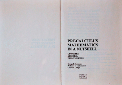 خرید و دانلود نسخه کامل کتاب Precalculus mathematics in a nutshell: Geometry, algebra, trigonometry