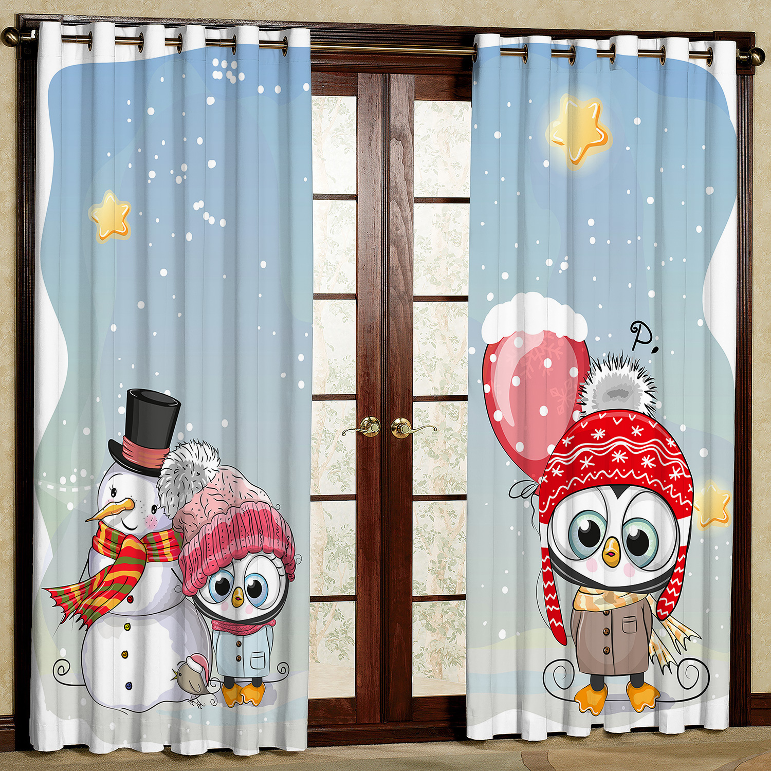  پرده مدل پنگوئن هازان پانچی کد 4646 سایز 140x200 سانتی متر