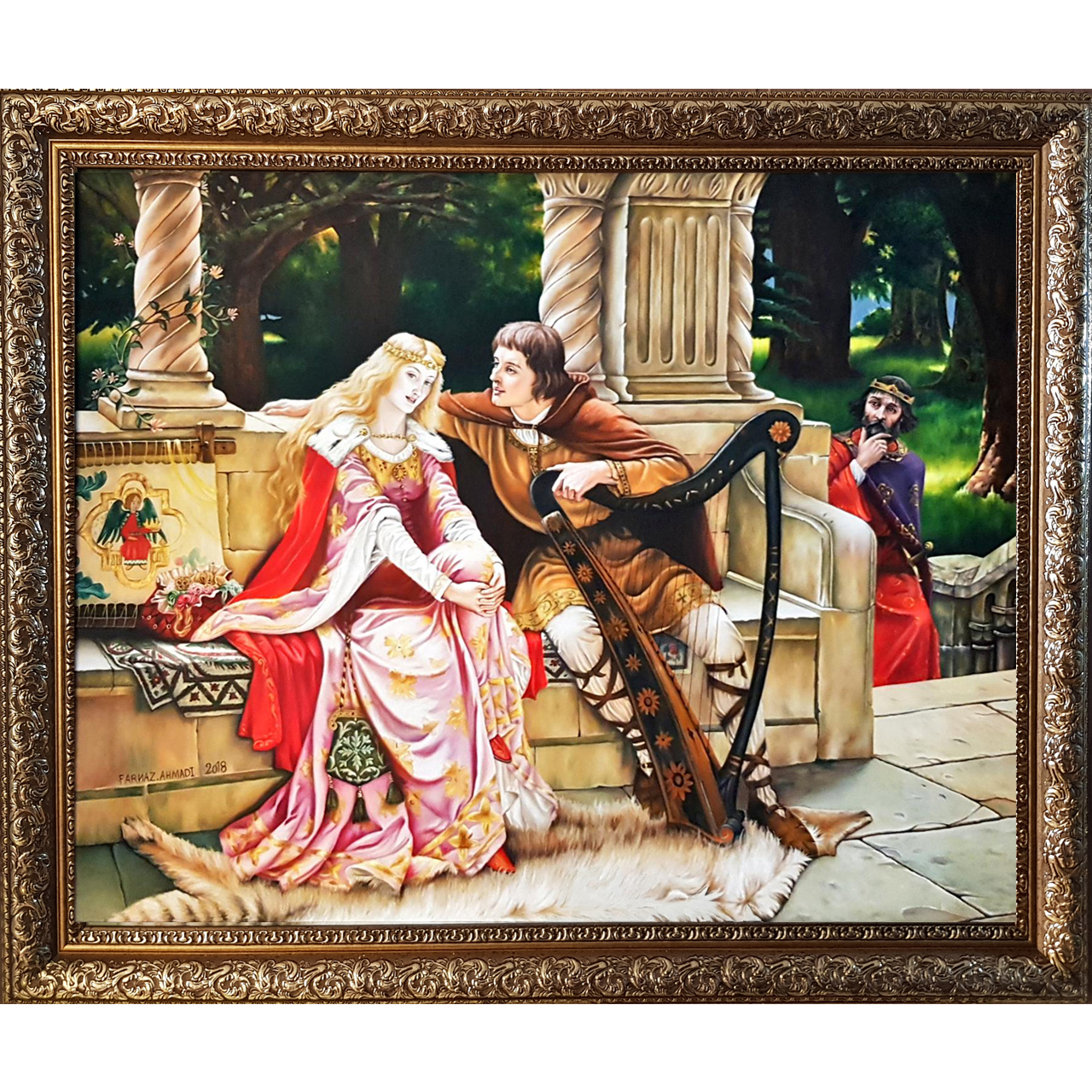 تابلو نقاشی رنگ و روغن طرح عشق شوالیه