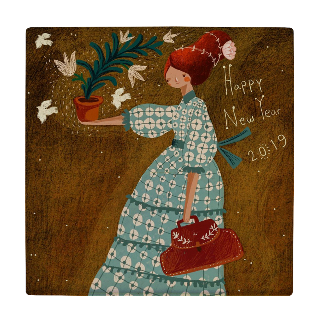 کاشی کارنیلا طرح بانو و گلدان مدل لوحی کد WKB731 