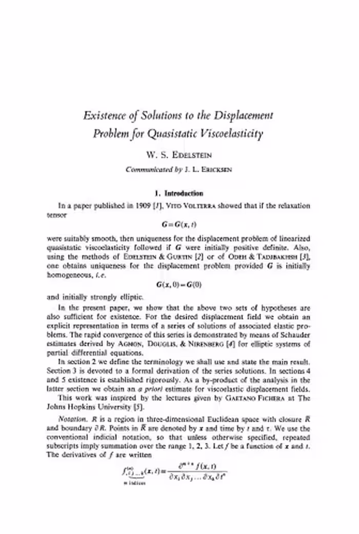 خرید و دانلود نسخه کامل کتاب Existence of Solutions to the Displacement Problem for Quasistatic Viscoelasticity