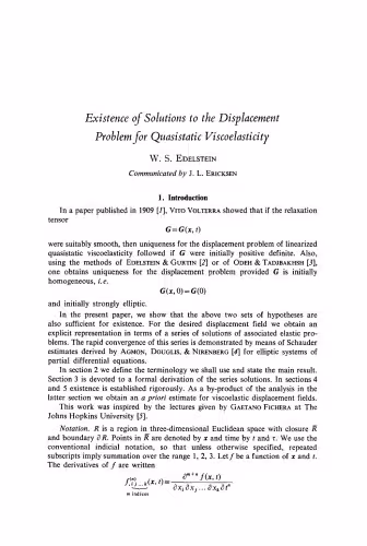 خرید و دانلود نسخه کامل کتاب Existence of Solutions to the Displacement Problem for Quasistatic Viscoelasticity