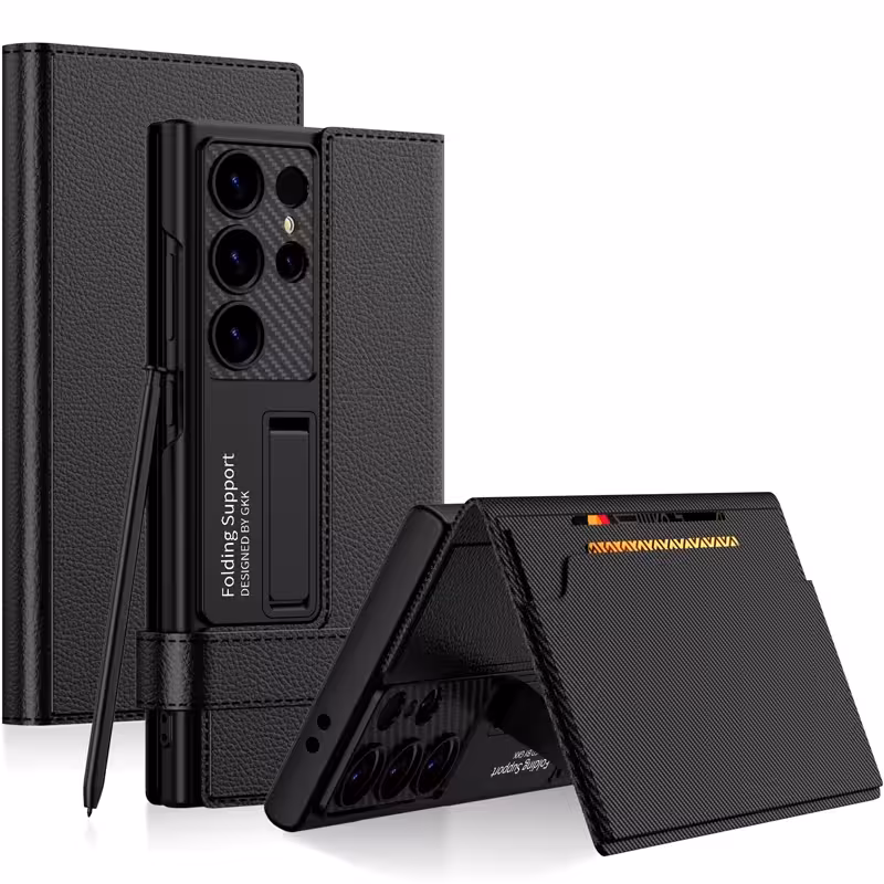 کیف چرمی مدل Folding Support مناسب برای گوشی Samsung Galaxy S24 Ultra