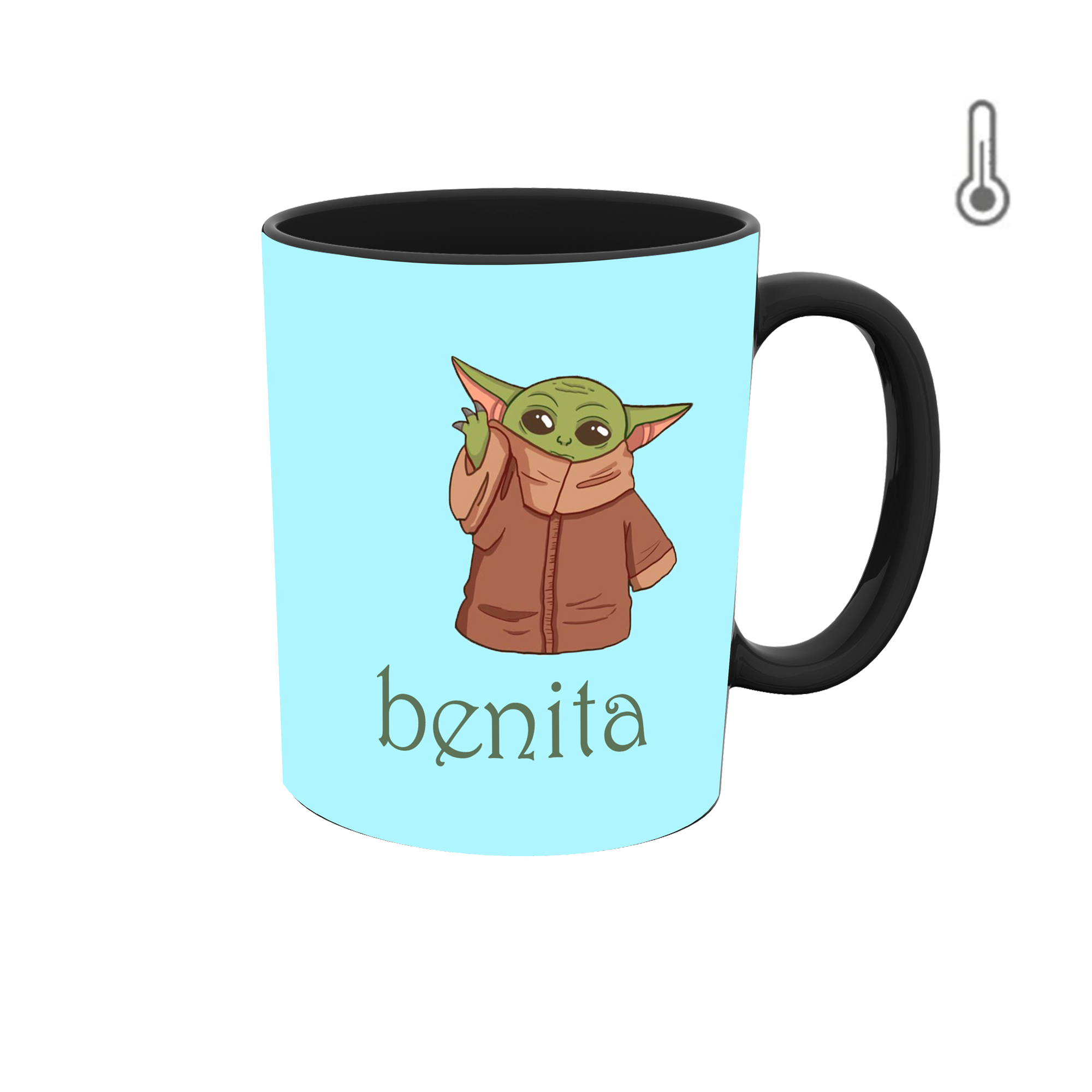 ماگ حرارتی طرح اسم بنیتا مدل بیبی یودا جنگ ستارگان