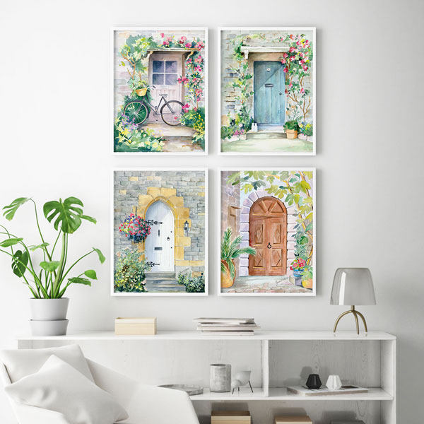 تابلو طرح در خانه من کد A9458 مجموعه چهار عددی