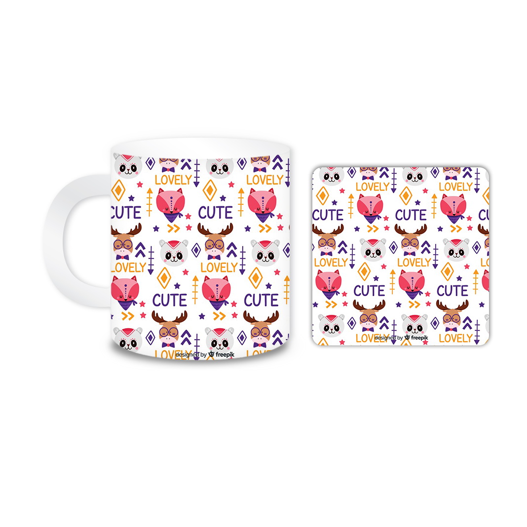 ماگ مدل گوزن کد 369 به همراه زیر لیوانی