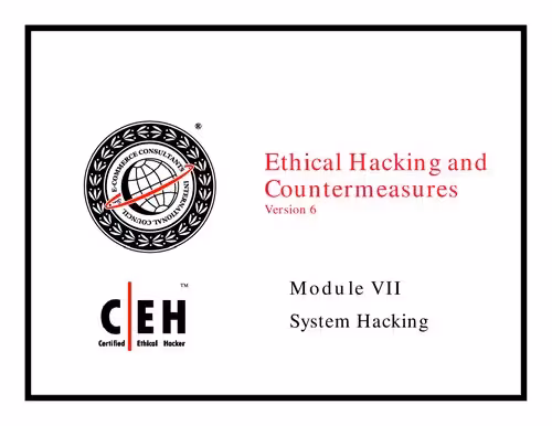 خرید و دانلود نسخه کامل کتاب Ethical Hacking and Countermeasures