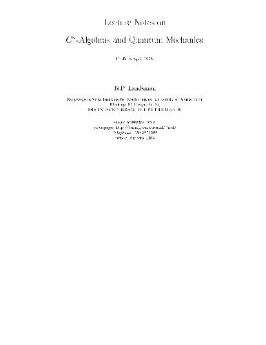 خرید و دانلود نسخه کامل کتاب Lecture Notes on C-algebras and Quantum Mechanics. [jnl article]