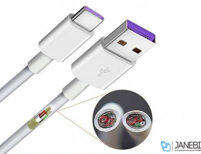 کابل اصلی کوتاه سریع تایپ سی هواوی Huawei HL1480 USB 3.1 To Type C Cable 30cm