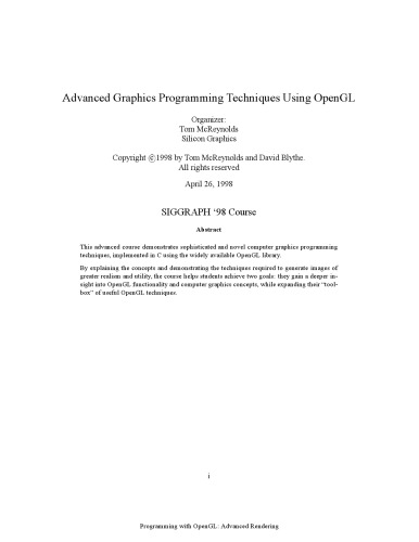 خرید و دانلود نسخه کامل کتاب Advanced Graphics Programming Techniques Using OpenGL