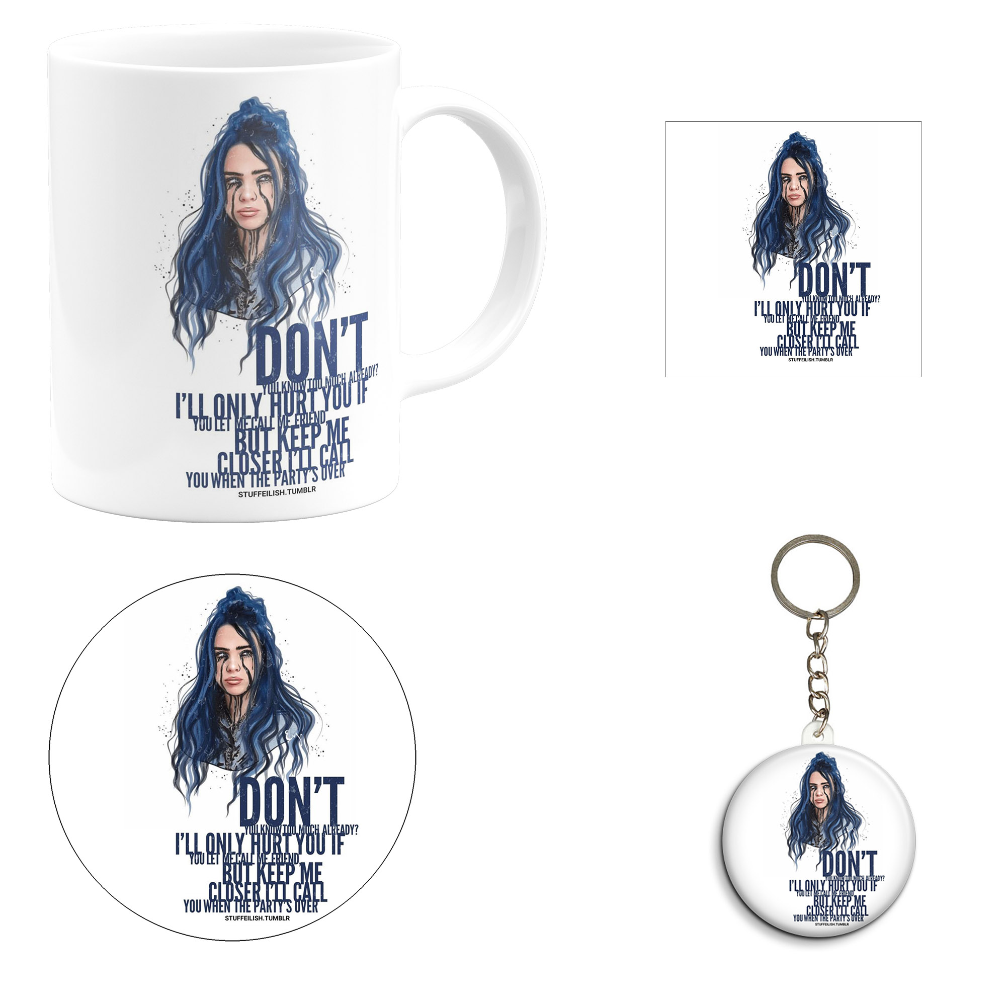 ست هدیه ماگ مدل بیلی ایلیش طرح billie eilish کد M15