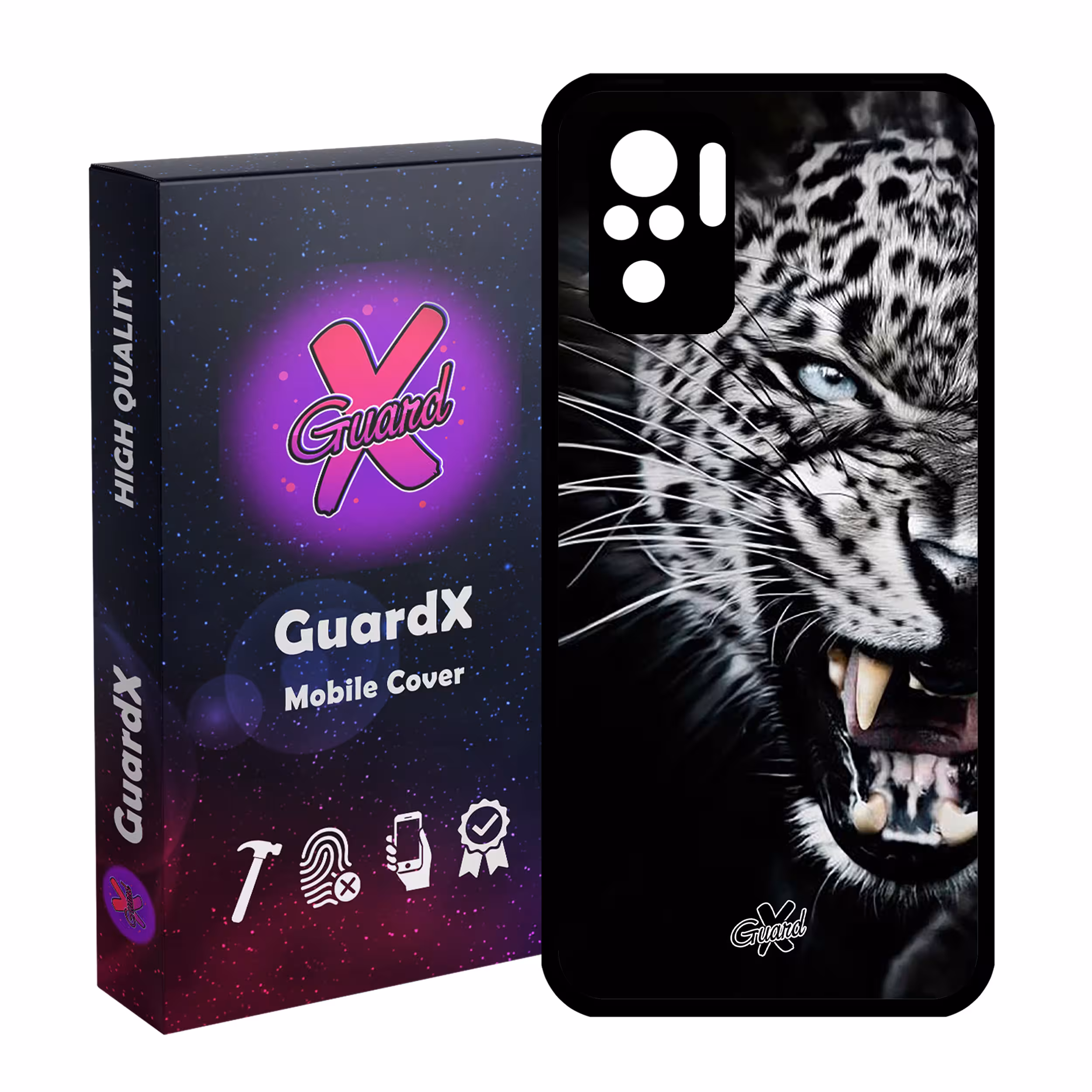 کاور گارد ایکس طرح پلنگ مدل Glass10244 مناسب برای گوشی موبایل شیائومی Redmi Note 10 4G / Note 10S