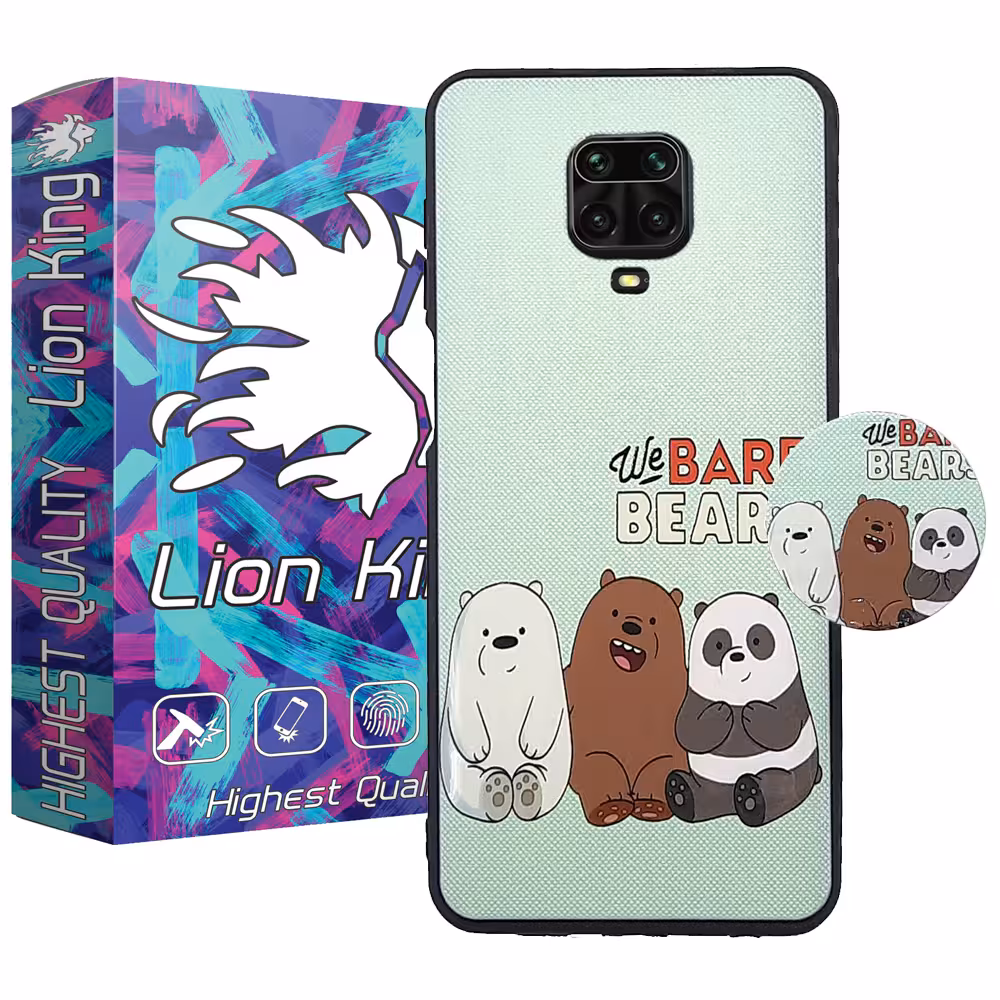 کاور لاین کینگ مدل 3bear مناسب برای گوشی موبایل شیائومی Redmi Note 9S / Note 9 Pro / Note 9 Pro Max به همراه پایه نگهدارنده