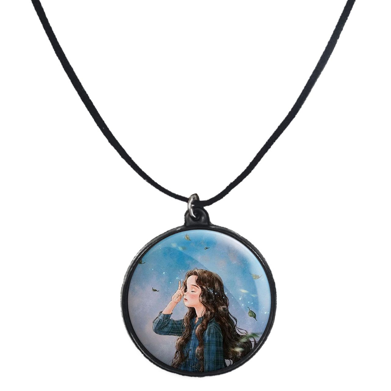 گردنبند پرمانه طرح دخترونه کد pmb.23412 مدل دو طرفه